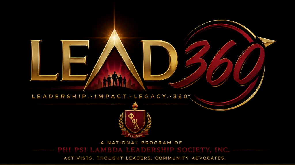 Lead360 logo — a national program of Phi Psi Lambda Leadership Society, Inc.